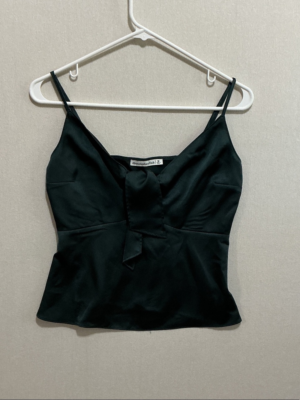 Abercrombie & Fitch Black Satin Tie-Front Camisole